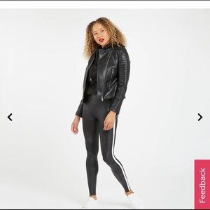 NWOT Spanx Faux Leather Side Stripe Leggings